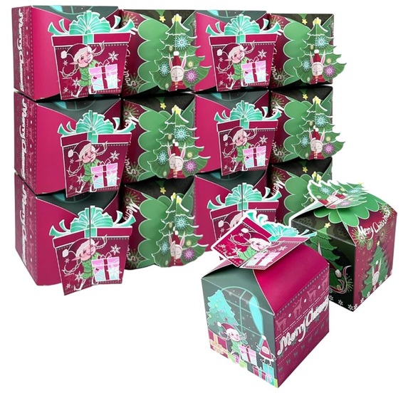 NWT Christmas Gift Boxes 28pcs 3.3x3.3x3.3 Inches Cookie Treats Toys Square - Picture 7 of 9